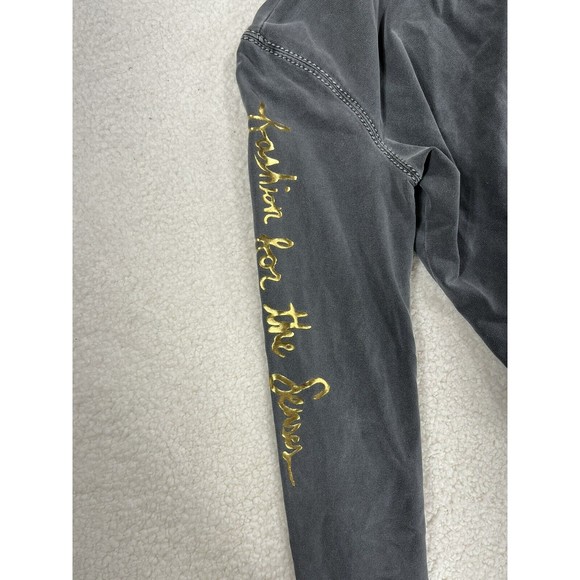 True Religion Women’s Size Medium Gray/Gold Classic Full Zip Hoodie Jacket - Picture 4 of 10